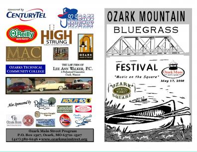 Ozark Mountain Bluegrass Festival Program in b&w pdf 1.1Mb